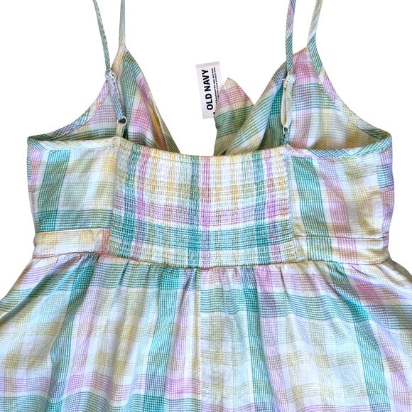 NEW Babydoll Linen Dress Large Pastel Plaid Smock Coquette Prairie Cottage READ - Picture 10 of 16